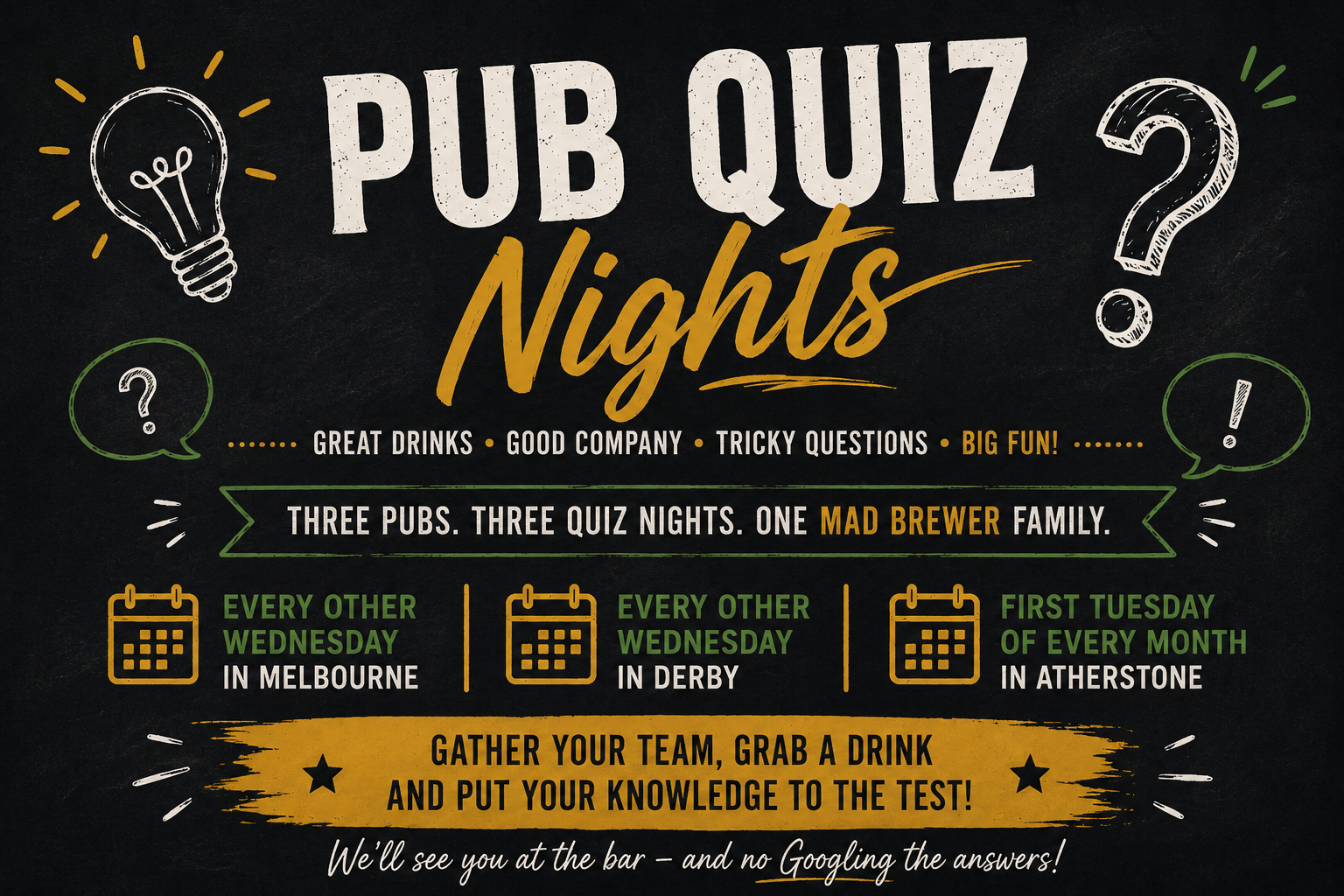 Love a Pub Quiz? Join The Mad Brewer Quiz Nights